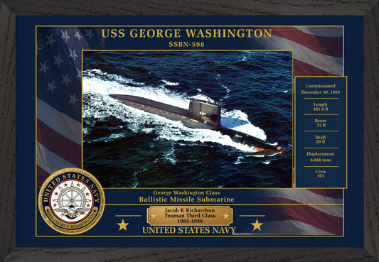 USS George Washington SSBN-598 Framed Patriotic Photo