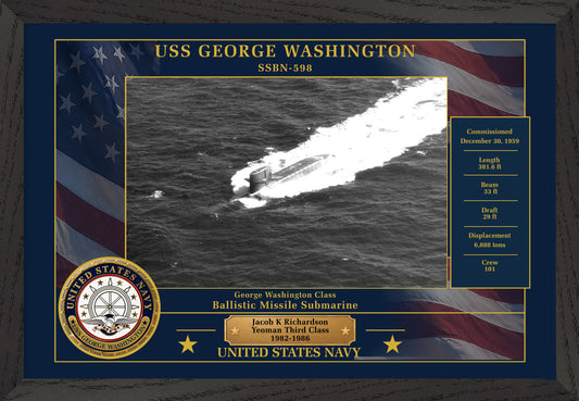 USS George Washington SSBN-598 Framed Patriotic Photo