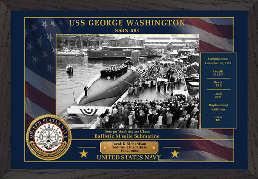 USS George Washington SSBN-598 Framed Patriotic Photo