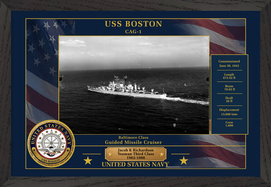 USS Boston CAG-1 Framed Patriotic Photo