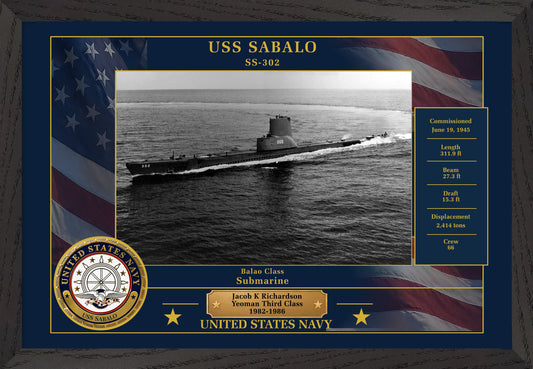 USS Sabalo SS-302 Framed Patriotic Photo