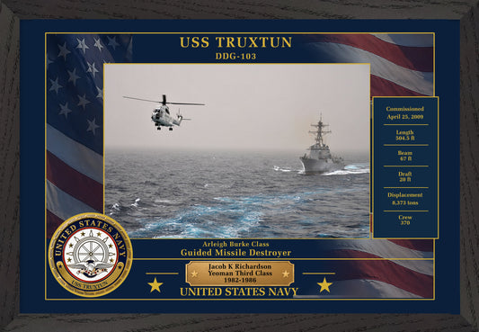 USS Truxtun DDG-103 Framed Patriotic Photo