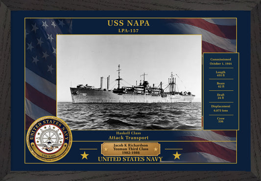 USS Napa LPA-157 Framed Patriotic Photo