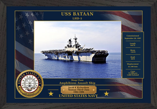 USS Bataan LHD-5 Framed Patriotic Photo