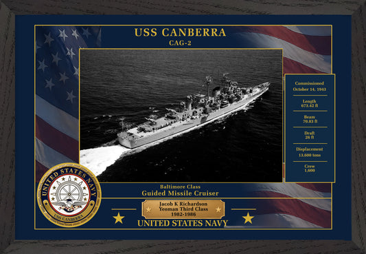 USS Canberra CAG-2 Framed Patriotic Photo