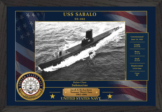 USS Sabalo SS-302 Framed Patriotic Photo