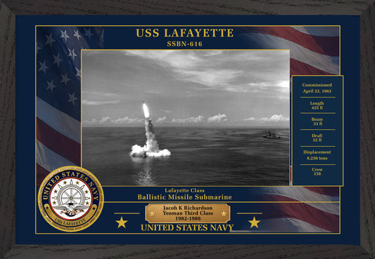 USS Lafayette SSBN-616 Framed Patriotic Photo