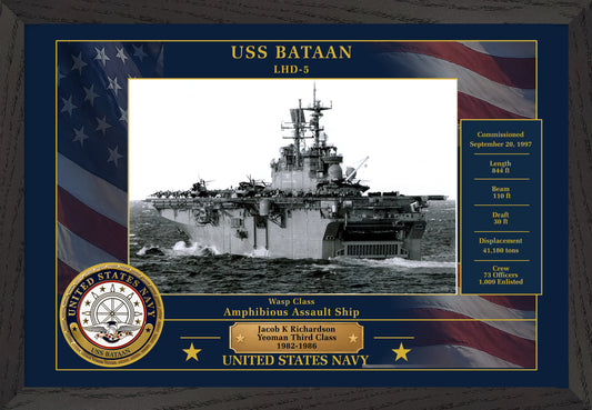 USS Bataan LHD-5 Framed Patriotic Photo