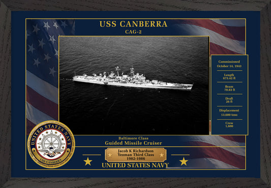 USS Canberra CAG-2 Framed Patriotic Photo