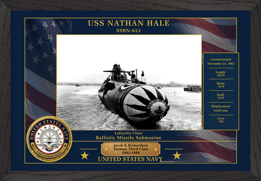 USS Nathan Hale SSBN-623 Framed Patriotic Photo