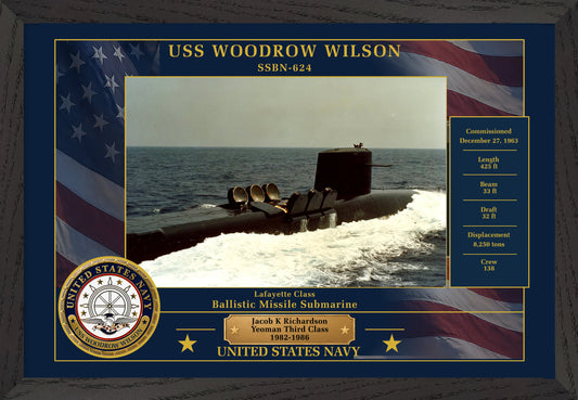 USS Woodrow Wilson SSBN-624 Framed Patriotic Photo
