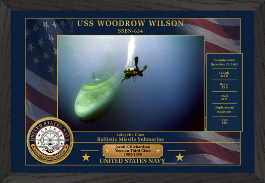USS Woodrow Wilson SSBN-624 Framed Patriotic Photo