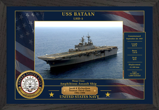 USS Bataan LHD-5 Framed Patriotic Photo