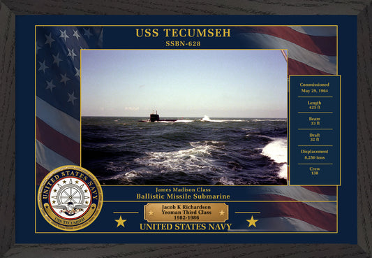 USS Tecumseh SSBN-628 Framed Patriotic Photo