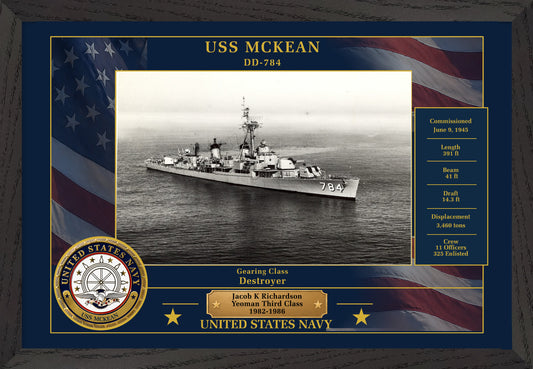 USS Mckean DD-784 Framed Patriotic Photo