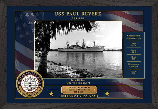 USS Paul Revere LPA-248 Framed Patriotic Photo