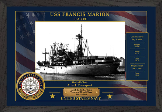 USS Francis Marion LPA-249 Framed Patriotic Photo