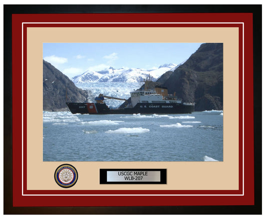 USCGC MAPLE WLB 207 Framed Coast Guard Ship Photo Burgundy 66WLB207