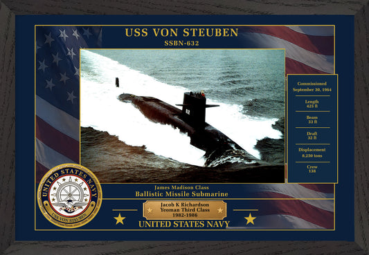 USS Von Steuben SSBN-632 Framed Patriotic Photo