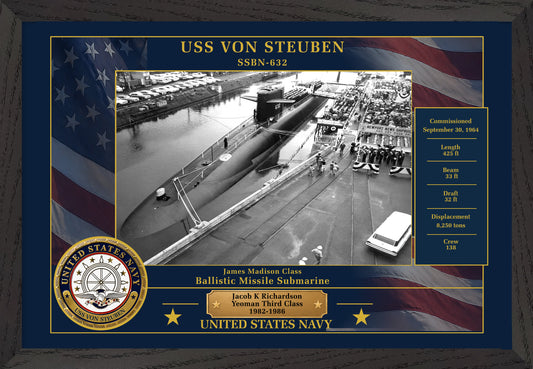 USS Von Steuben SSBN-632 Framed Patriotic Photo