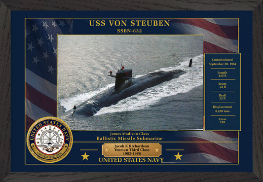 USS Von Steuben SSBN-632 Framed Patriotic Photo