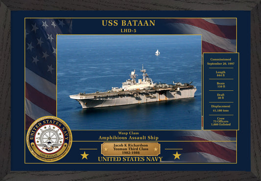 USS Bataan LHD-5 Framed Patriotic Photo