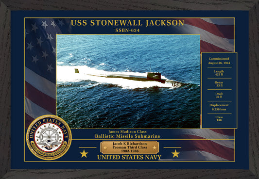USS Stonewall Jackson SSBN-634 Framed Patriotic Photo