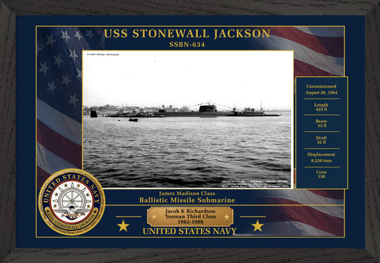 USS Stonewall Jackson SSBN-634 Framed Patriotic Photo