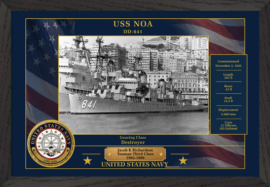 USS Noa DD-841 Framed Patriotic Photo