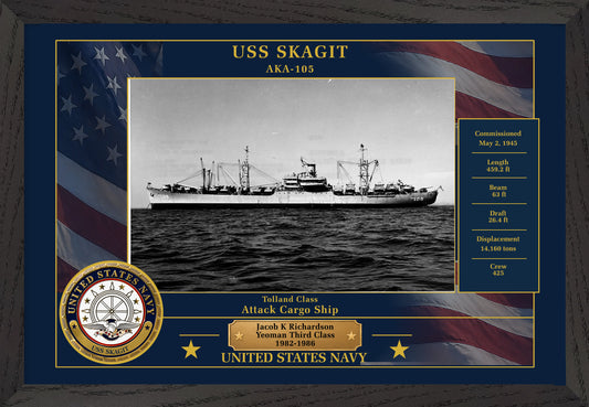 USS Skagit AKA-105 Framed Patriotic Photo
