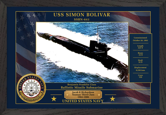 USS Simon Bolivar SSBN-641 Framed Patriotic Photo