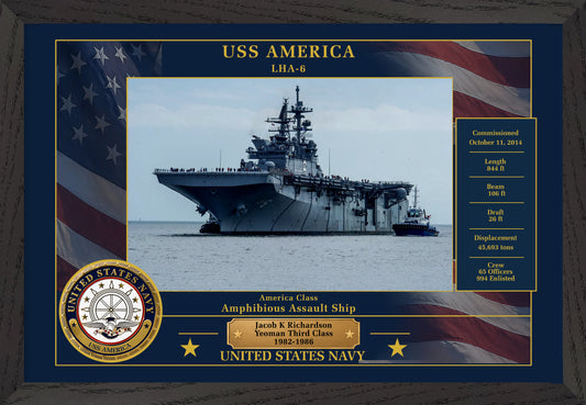 USS America LHA-6 Framed Patriotic Photo