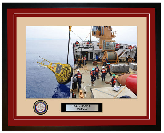 USCGC MAPLE WLB 207 Framed Coast Guard Ship Photo Burgundy 67WLB207