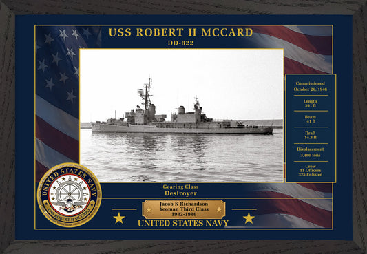 USS Robert H Mccard DD-822 Framed Patriotic Photo