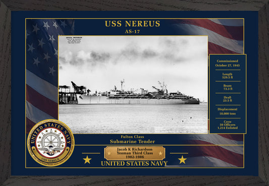 USS Nereus AS-17 Framed Patriotic Photo