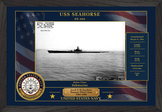 USS Seahorse SS-304 Framed Patriotic Photo