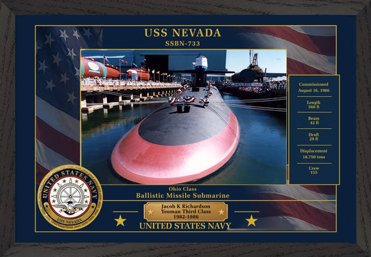 USS Nevada SSBN-733 Framed Patriotic Photo