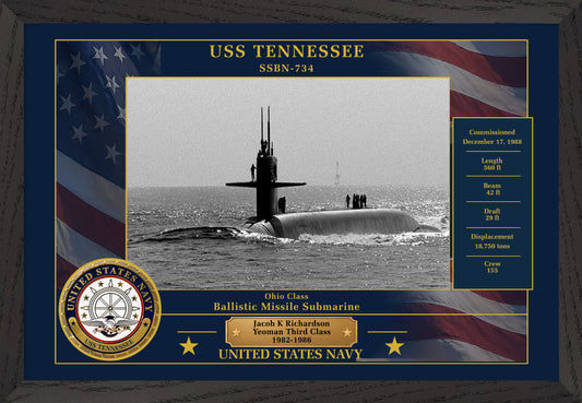 USS Tennessee SSBN-734 Framed Patriotic Photo