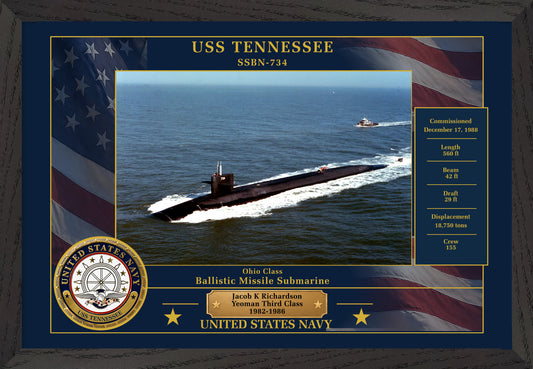 USS Tennessee SSBN-734 Framed Patriotic Photo