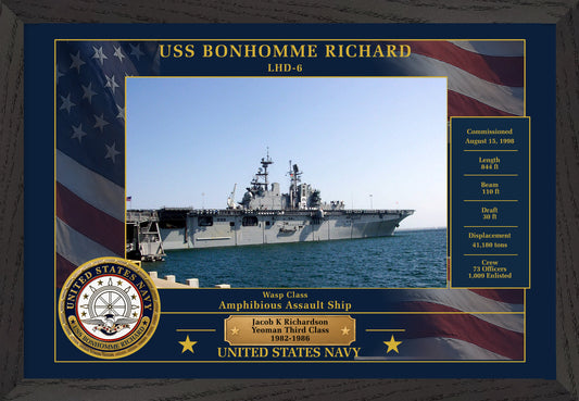 USS Bonhomme Richard LHD-6 Framed Patriotic Photo