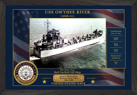 USS Owyhee River LMSR-515 Framed Patriotic Photo