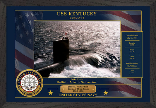 USS Kentucky SSBN-737 Framed Patriotic Photo