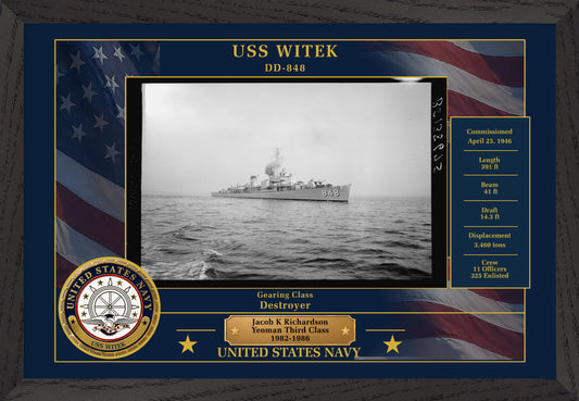USS Witek DD-848 Framed Patriotic Photo