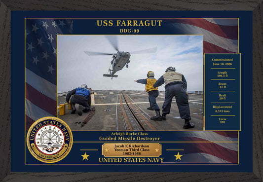 USS Farragut DDG-99 Framed Patriotic Photo
