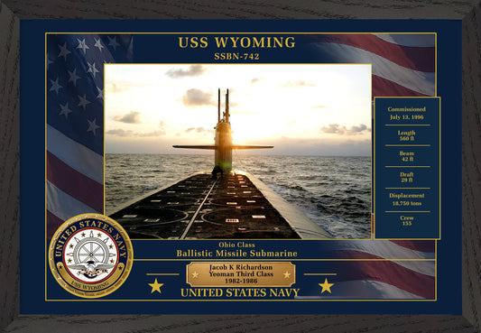 USS Wyoming SSBN-742 Framed Patriotic Photo