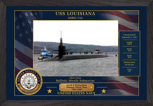 USS Louisiana SSBN-743 Framed Patriotic Photo