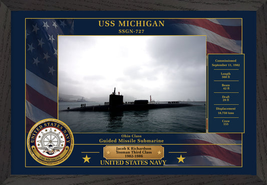 USS Michigan SSGN-727 Framed Patriotic Photo