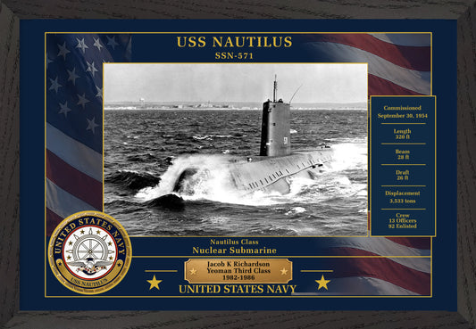 USS Nautilus SSN-571 Framed Patriotic Photo