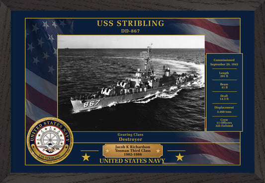 USS Stribling DD-867 Framed Patriotic Photo