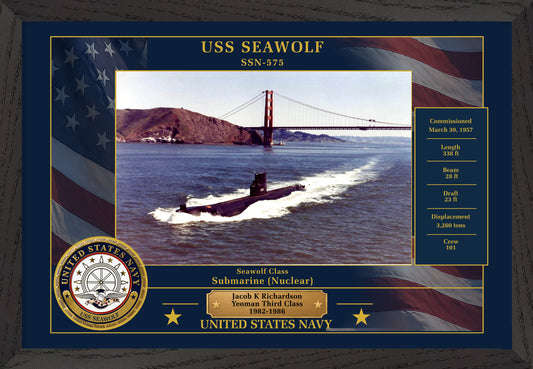 USS Seawolf SSN-575 Framed Patriotic Photo